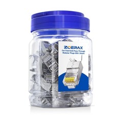 50 PCS Cat7 Cat6A RJ45 Pass Through Connectors Shielded 50UM 23 AWG Network