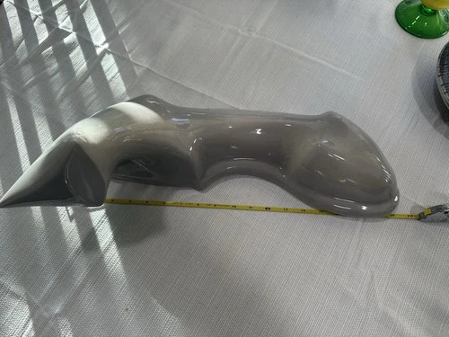 Vintage Bauer Pottery Grey Cat Figurine