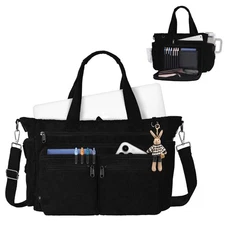 Corduroy Messenger Bag for College with Laptop Compartment Teacher Tote