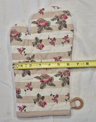 Gold Coast 5 Piece Oven Mitt Pot Holders Gift Set Pink/Mauve Floral Pattern NEW - Picture 6 of 10