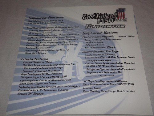 RARE Original Evel Knievel Gladiator Galpin Ford F150 sales brochure - Picture 6 of 6