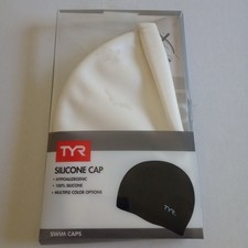 TYR Wrinkle- Silicon Swim Cap - Adult White
