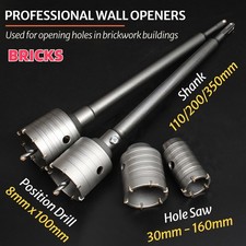 30mm - 160mm CORE DRILL BIT CONCRETE SDS MASONRY HOLE PILOT BRICKS BLOCK DRAINAG