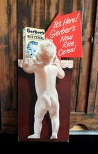 orig. 1950s-60s GERBER'S Baby Food *BABY'S BOTTOM* Easel-Back Sign/Store Display