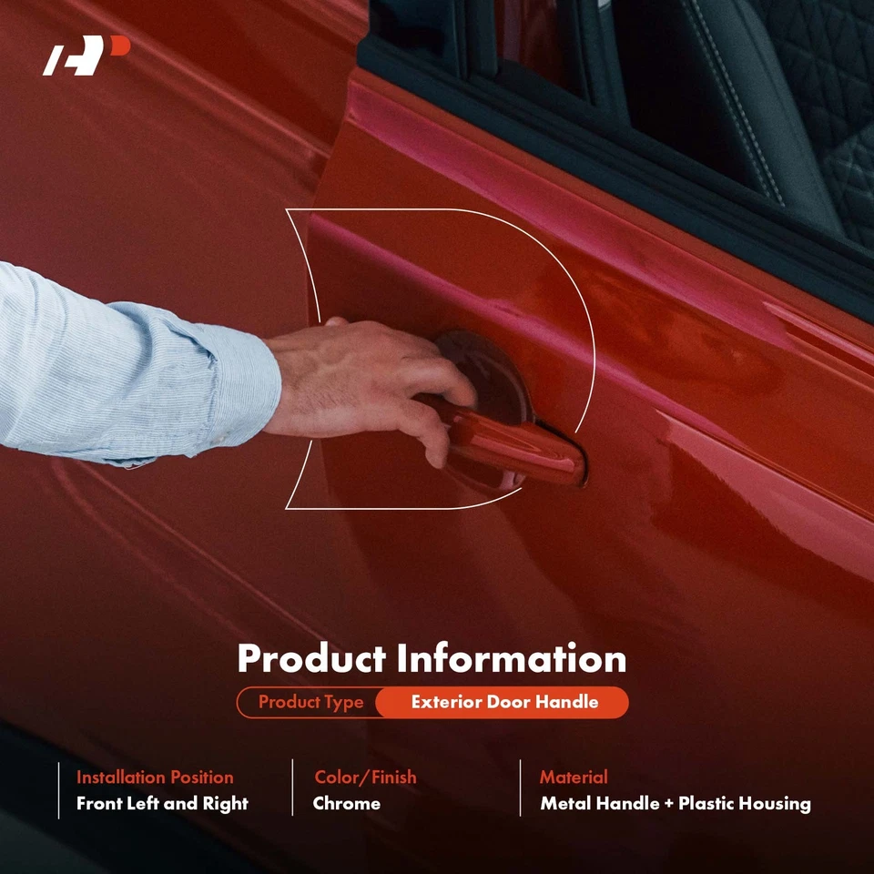 Manija de puerta exterior de metal cromado mejorado A-Premium 2x para Dodge Ram 1500 Dakota Foto 2 de 4