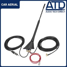 Antenna Roof Mount DAB FM Bee Sting Universal Amplified SMB ISO Car Aerial 2in1