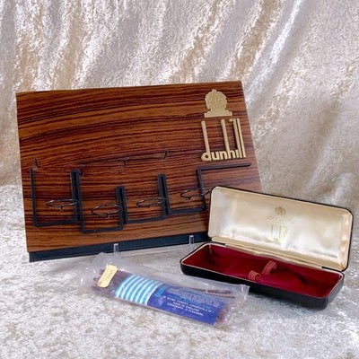 Vintage Dunhill 4 Pipe Stand Rest Wood Rare Store Display 32x22cm