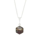 Derbyshire Blue John and Jet Reversible Sterling Silver Necklace DBJ848