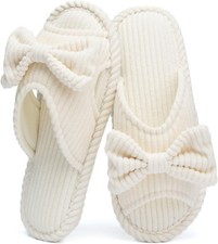 Cute Slippers for Women Indoor and Outdoor Cozy Soft Bow Open Toe Womens...