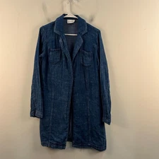 Universal Thread Womens Small Dress Jacket Blue Button Long Sleeve Collar 14478