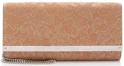 JIMMY CHOO Milla Powder Pink Lace Fabric clutch