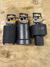Set Of 3 Evercraft Spindle Nut Sockets 1/2" Drive Brand New 776-9026-9027-9180