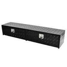 Aluminum 72"X16"X13" Diamond Tread Truck Trailer Tool Chest Job Box w/Drop Door