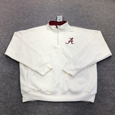 Alabama Crimson Tide Sweatshirt Mens M White NCAA Football Colosseum 1/4 Zip NWT