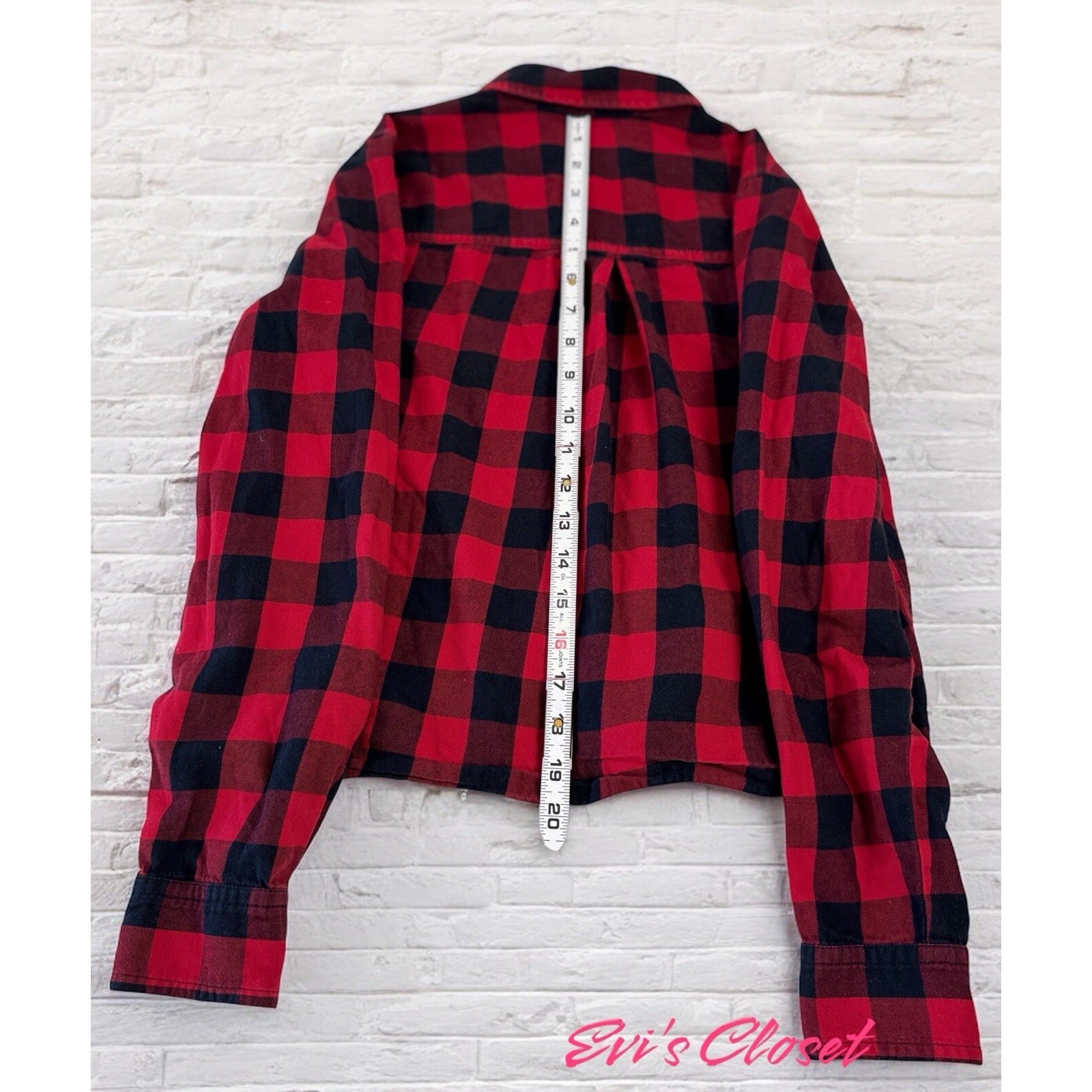 Madewell Flannel Tie-Front Shirt Collared Sasha Red Buffalo Check Women's Small