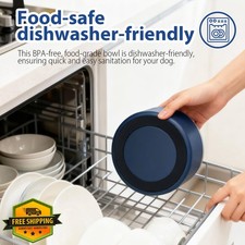 Dog Bowl Navy 32oz Stainless Steel Non-Slip Insulated Pet Food Water