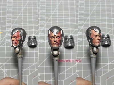 Painted 1/12  Wounded Dr. Doom Head Carving For 6'' ML MF SHF Action Figure Body