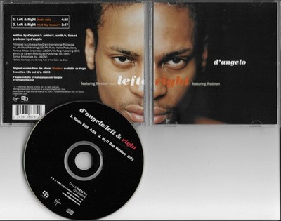 D ANGELO w/ REDMAN Left & right RARE RADIO EDIT & NO RAP Trk USA PRESS CD single