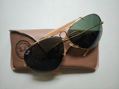 Vintage B&L Ray Ban Aviator Sunglasses Bausch & Lomb Golden Frame