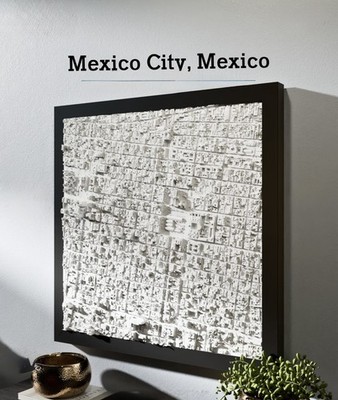 3D Printed Cityscape Mexico Citv, Mexico Mexico City Ciudad de or CDMX 8  x 8  