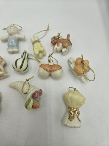 Lenox Autumn Delights 12 Thanksgiving Fall Harvest Miniature Tree Ornaments - Picture 3 of 3