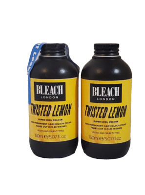 LOT 2: Bleach London TWISTED LEMON Super Cool Colours -SEMI Permanent Hair Color