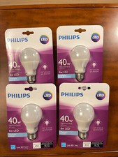 LOT of 4 Philips LED 40w Daylight Dimmable - 6w LED Light Bulbs NEW NIP