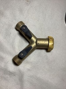 Nelson Brass Dual Outlet Long-Neck Industrial Hose Adapter 50545