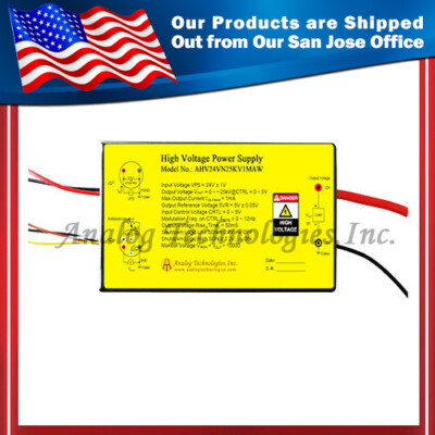 AHV24VN25KV1MAW High Voltage DC-DC Power Supply 24V Input -25kV 1mA Output