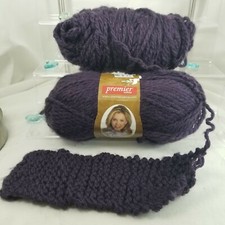 2 Premier Yarns PARACHUTE PURPLE with Incomplete Project both complete NEW