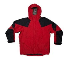 Eastern Mountain Sports EMS Men’s XL Gore-Tex Red Hooded Zip Jacket Red Black
