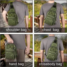 Men Tactical Sling Bag Military MOLLE Crossbody Pack Chest Shoulder Backpack