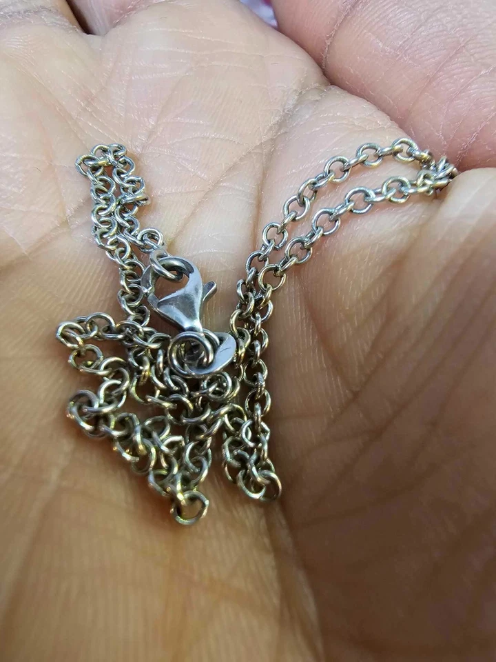 Tobillera 585 oro blanco 14k Italia 9,5 pulgadas"- 2,91 g -BoxS16 Foto 2 de 4