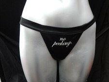 Victorias Secret Santa Panties Christmas NO PEEKING BOW BLACK NWT SIZE SMALL
