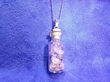 Handmade Ametrine Gemstone Bottle Pendant Necklace - 19"