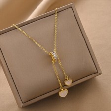 stainless steel heart necklace women