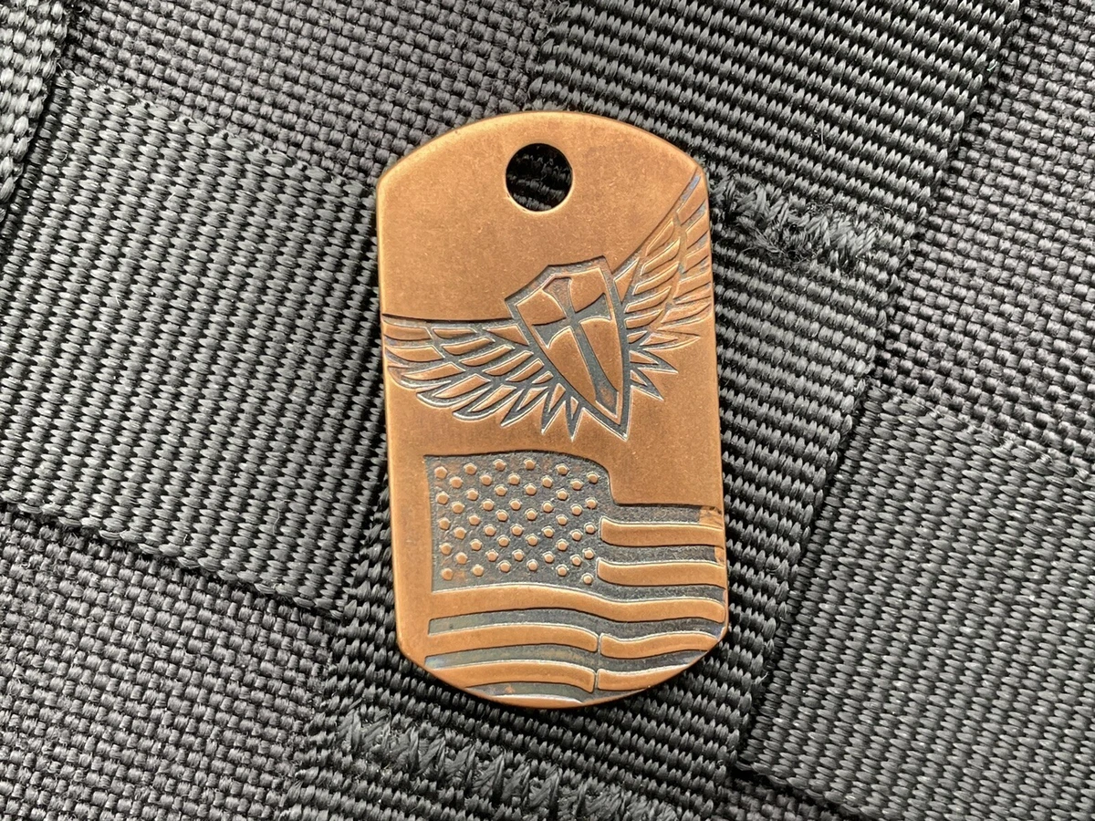 Steel flame dog tag 2025