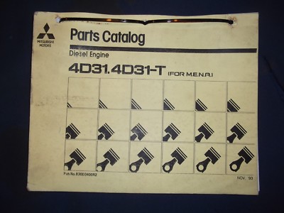MITSUBISHI 4D31 4D31T (FOR M.E.N.A.) DIESEL ENGINE PARTS MANUAL BOOK CATALOG