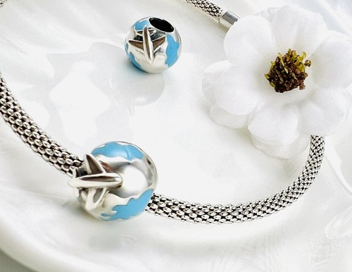 Sterling Silver 925 Charm World Plane Travel Holiday Bead - Daughter Mum Friend - Picture 2 of 19