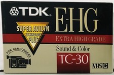TDK EHG TC-30 VHSC Extra High Grade Camcorder Blank Tape
