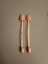 Vintage Pink Wood and Metal Shoe Tree Stretcher Pair