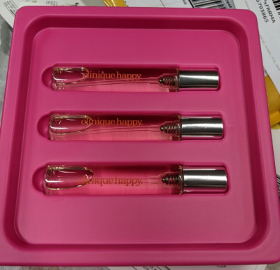 Lot of 3 Clinique Happy .17 oz/5 Ml Parfum Spray Authentic Travel Size Fragrance