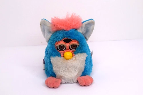 Vintage 1998 Furby Baby Blue w/ Pink Hair & White Belly Tested Works