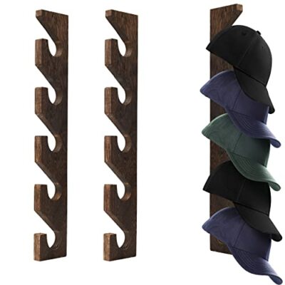 Pack Wall Mounted Baseball Hat Rack Vertical Hat Cap Holder Display for  Closet
