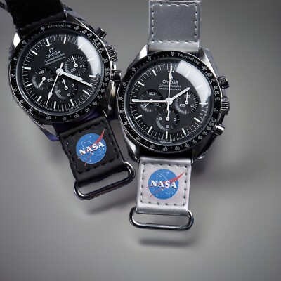20mm NASA Strap For Omega Speedmaster MoonWatch Black/Blue/Grey