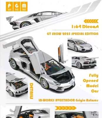 PGM 1:64 LBWK Lamborghini Aventador Grigio Antares 2025 GTSHOW No. 266/774