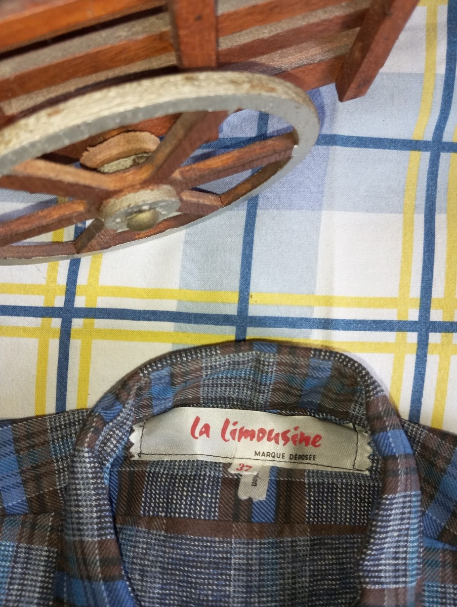 Chemise Vintage La Limousine à Pans, Unisexe, Coton, Rayée - Taille 38, Neuve Sans étiquette
