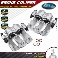 2x Front Brake Caliper w/ 2 Pistons for Volvo 740 85-91 745 760 83-86 Non-ABS