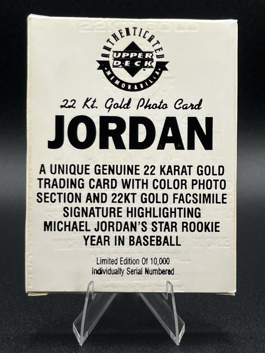 1996 Upper Deck Michael Jordan Star Rookie 22 Kt Gold Photo Card 