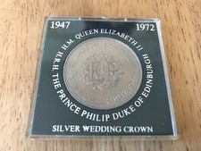 Queen Elizabeth II Prince Philip Duke of Edinburgh Silver Wedding Crown 1977